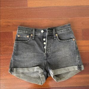 Levi's Dark Gray Jean Shorts for Women